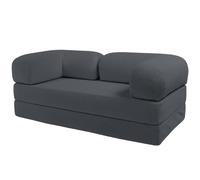 Canapé lit compressé modulable 2 places Velours côtelé - 90 x 180 cm - Bananair - Gris