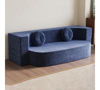 Canapé-lit Compressé sous Vide, Fauteuil Relax pour Petits Espaces, Canapé Convertible avec 2 Coussins, Assise Pliable pour Salon Ou Bureau À Domicile, Tissu Respirant(Blue,200cm*100cm)