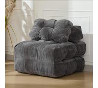 Canapé lit Convertible 1 Placeavec Oreillers,3 in 1 Fauteuil-lit Convertible en Velours côtelé avec Coussins,Canapé Paresseux/Chauffeuse pour Chambre,Salon,Appartement(190 x 85 x 20cm,Gris)