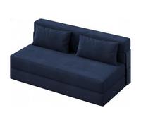 Canapé lit Convertible 2 Place en Velours Côtelé,2 in 1 Fauteuil lit Convertible avec 2 Oreillers,Housse Détachable Lavable,Canapé Paresseux/Chauffeuse 2 Place pour Chambre,Salon(200X150X15cm,Bleu)