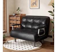Canapé-lit convertible 3 en 1 avec mousse haute densité, canapé futon inclinable avec accoudoirs, causeuse double, chaise longue, lit pliant temporaire