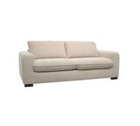 Canapé lit convertible 3 places tissu chenille beige avec matelas 10cm - Fabriqué en France - Nido