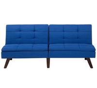 Canapé-Lit Convertible en Tissu Bleu Cobalt Divisé en 2 Assise Rembourrée Ronne