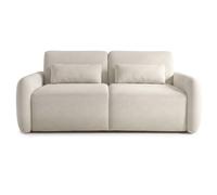 Canapé lit convertible express ""Aurelie"" - Matelas 18 cm - Couchage 140 cm - 3 places - Beige