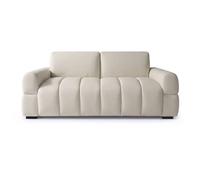 Canapé lit convertible express ""Zoé"" - Matelas 18 cm - Couchage 140 cm - 3 places - Beige