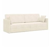 Canapé-lit convertible - vidaXL - velours - crème - avec coussins - 110 kg par siège - 213 x 70 x 77 cm(czx80z4927)