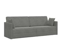 Canapé-lit convertible - vidaXL - velours - gris foncé - avec coussins - 110 kg par siège - 213 x 70 x 77 cm(wko78u5146)