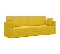 Canapé-lit convertible - vidaXL - velours - jaune - avec coussins - 110 kg par siège - 213 x 70 x 77 cm(oyf79o5011)