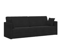 Canapé-lit convertible - vidaXL - velours - noir - avec coussins - 110 kg par siège - 213 x 70 x 77 cm(suq31m6895)
