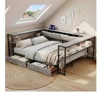 Canapé-lit daybed - N634P413127B - 6 rangements dissimulés - Ports USB/USB-C - Sommier à lattes 140x200