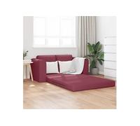 vidaXL Canapé Lit de Sol 2-en-1 Rouge Vin 148x71x83 cm Tissu