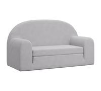Canapé-lit enfants 2 places gris clair peluche douce