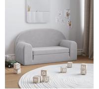 Canapé-lit enfants - vidaXL - 2 places - Gris clair - Peluche douce - 84x(34-90)x45 cm - Housse amovible