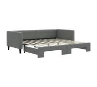 Canapé-lit extensible en tissu gris foncé 100 x 190 cm