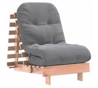 Canapé-lit futon en bois - vidaXL - 60x206x11 cm - Bois massif Douglas - Matelas en mousse - Dossier réglable - Pliable
