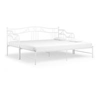 Canapé-lit - GAROSA - Extensible - 90x200 cm - 2/3 places - Métal blanc