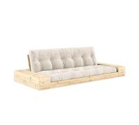 Canapé-lit Karup Base avec Coffre Latéral, Pin Laqué Transparent/510 Ivoire