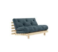 Canapé-lit Karup Roots 140x200 Brut/757 Bleu Pétrole