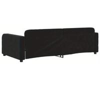 Canapé-lit – Lit escamotable – Fauteuil convertible – Lit d'appoint – Velours noir – 90x200 cm – Structure en bois