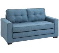 Canapé-lit - Lit escamotable - Lit d'appoint - Canapé convertible - Canapé - Aspect lin - Bois massif d'hévéa - 147,5 x 75 x 85 cm