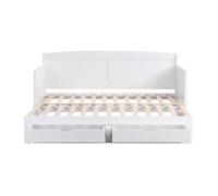 Canapé-lit / lit gigogne 90x190 cm (sans matelas), en pin blanc, lit multifonction avec tiroirs de rangement