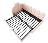 Canapé-lit - Lit simple 90 x 200 cm - Lit d'appoint convertible - Velours - Motifs losanges - Gain de place - Rose