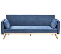Canapé-lit Minimaliste en Tissu Fonction Couchage Clic-Clac Bleu Asaa