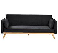 Canapé-lit Minimaliste en Tissu Fonction Couchage Clic-Clac Noir Asaa