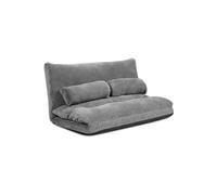 Canapé-lit Paresseux Pliable GIANTEX , Canapé de Sol Réglable 90°-180° à 6 Positions avec 2 Oreillers Gris Gris G