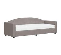 Canapé-lit pliable 2 en 1 de 80 x 200 cm, gris taupe, tapissé en velours doux (100 % polyester), avec matelas en mousse inclus, idéal pour salon ou chambre à coucher, structure en bois et métal