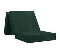 Canape-Lit Pliable 90x67x45 cm Vert Fonce, Polyester et Mousse | Tissu lavable, mécanisme manuel, housse zippée amovible, livré compressé sous vide, reprend sa forme après déballage