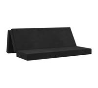 Canapé-Lit Pliable Noir 200 cm, Polyester et Mousse, Convertible Réglable | Housse zippée lavable en machine, mécanisme manuel fluide, design compact gain de place, tissu respirant, déhoussable