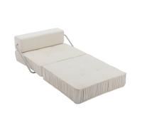 Canapé-lit pliant 186/93/44,5 cm blanc en mousse et ressorts modulable
