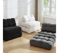 Canapé Lit Pliant 3 En 1 Avec Oreiller Et Dossier Canapé Convertible | Avec Poche Latérale, Coussin Tête et Lombaire - Matelas Pliable Déhoussable Lavable - Salon, Chambre, Studio, Aucun Montage