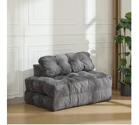 Canapé-lit pliant, canapé de sol convertible, lit d’appoint portable avec coussin et soutien du dos, chaise lounge,Gris foncé