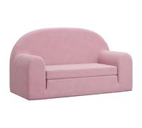 Canapé-lit pour enfant 2 places rose en peluche douce avec housse amovible 84 x 90 x 45 cm pour chambre d'enfant, jouer, dormir et espace de rangement