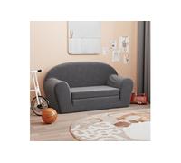 vidaXL Canapé-lit pour Enfants 2 Places, Lit de Jour avec Dossier et Accoudoirs, Lit d'Invité, Meuble de Chambre Salon, Anthracite Peluche Douce