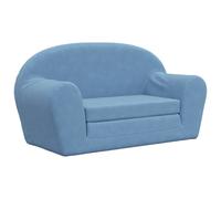 Canapé-lit pour enfants 2 places bleu peluche douce