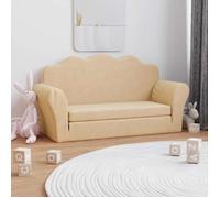 vidaXL Canapé-lit pour Enfants 2 Places crème Peluche Douce