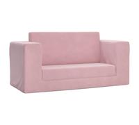 Canapé-lit pour enfants 2 places rose peluche douce