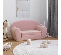 Canapé lit pour enfants 2 places rose peluche douce Rose G