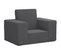 vidaXL Canapé-lit pour Enfants Anthracite Peluche Douce, Mini-canapé, Mini canapé lit, siège pour Enfants, canapé pour Enfants