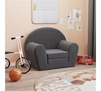 Canapé lit pour enfants anthracite peluche douce Gris G