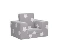 Canapé lit pour enfants Gris clair avec étoiles Peluche douce