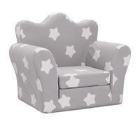 Canapé-lit pour enfants gris clair avec étoiles peluche douce