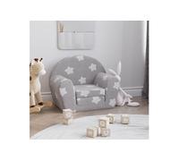 Canapé lit pour enfants gris clair avec étoiles peluche douce