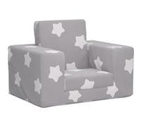 Canapé lit pour enfants Gris clair avec étoiles Peluche douce gris clair avec étoiles G