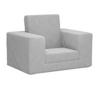 Canapé-lit pour enfants, gris clair, peluche douce avec rembourrage en mousse, 52 x 38 x 34 cm, housse amovible, polyvalent, utilisable comme lit d'enfant, peu encombrant, pour chambre de bébé