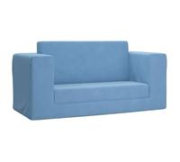 vidaXL Canapé-lit pour enfants 2 places bleu peluche douce