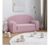 Canapé-lit pour enfants - vidaXL - 2 places - Rose - Peluche douce - Housse amovible - Dimensions 84x(34-90)x45 cm